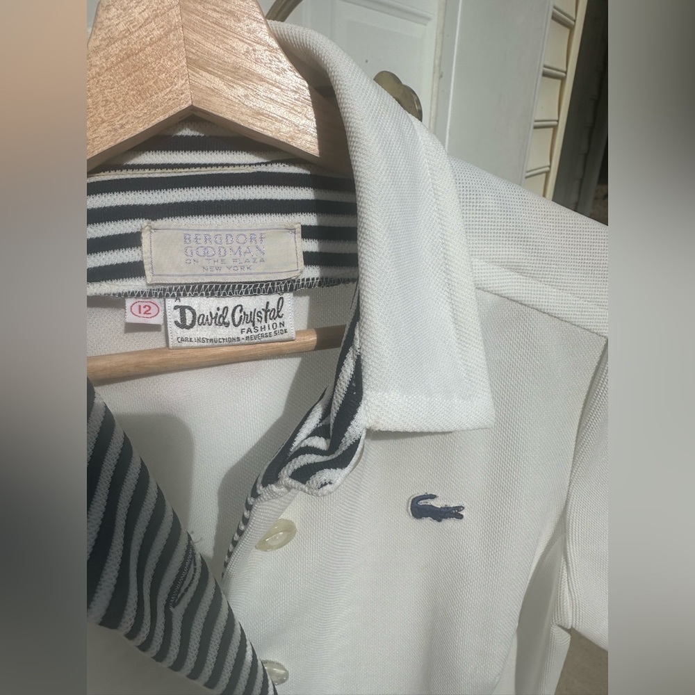 Vtg 1960’s David Crystal For Bergdorf Goodman New York White T Shirt Dress 12 - Picture 7 of 11